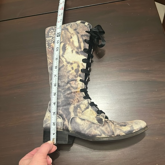 Roberto Ronaldi Leather Camo Print Lace Up combat military style boots Size 6.5 - Picture 6 of 16